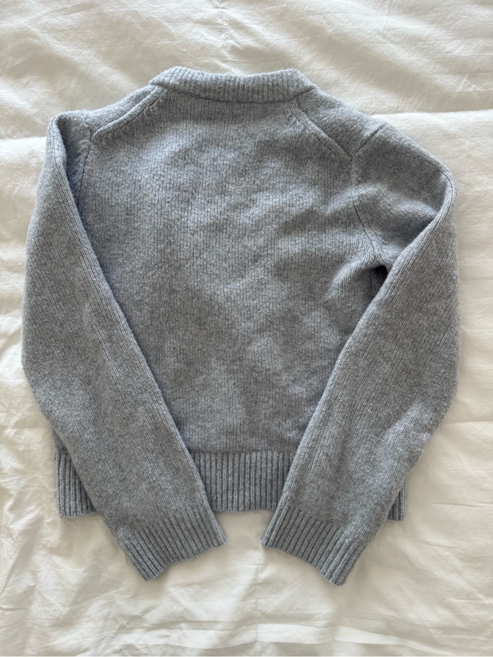 Abercrombie & Fitch Light Gray Crewneck Button Cardigan - Picture 3 of 4